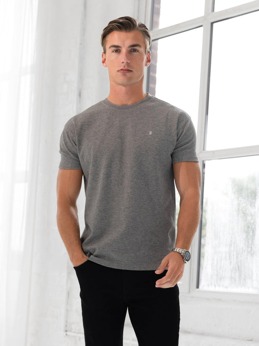 Conrad Men's Relaxed Fit T-Shirt in Marl Grey – view 1