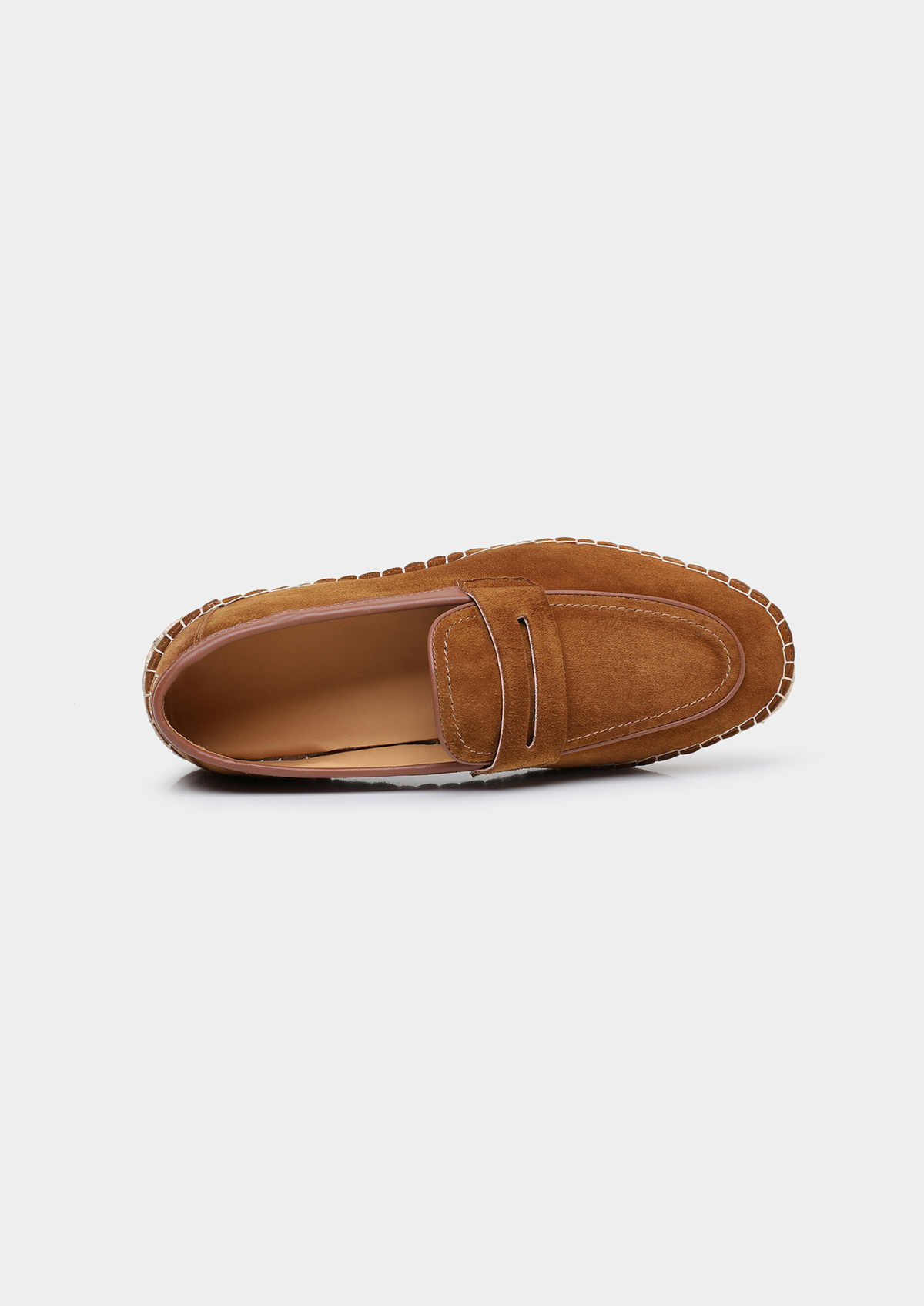 Men's Suede Penny Espadrilles in Caramel – view 4