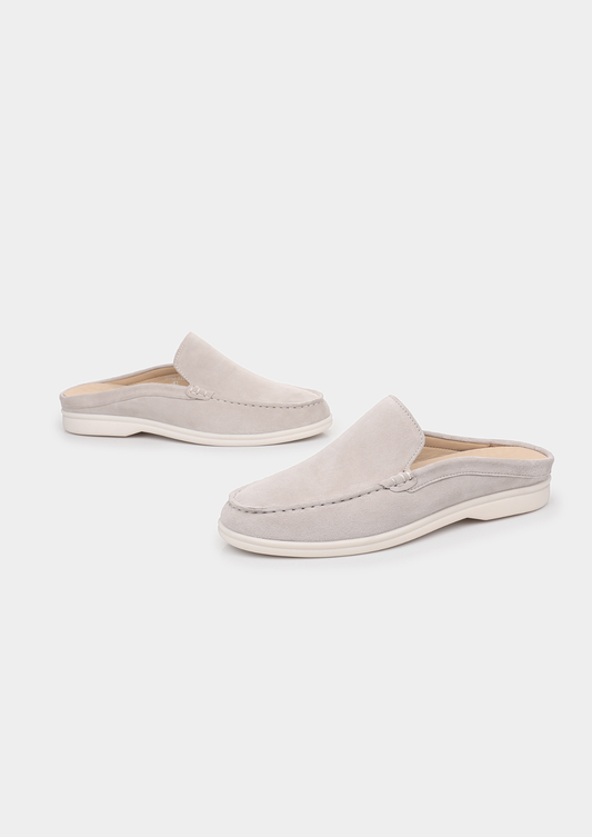 Marina Men's Lightweight Summer Loafers for Beach Clubs and City Breaks in Light Grey – view 2