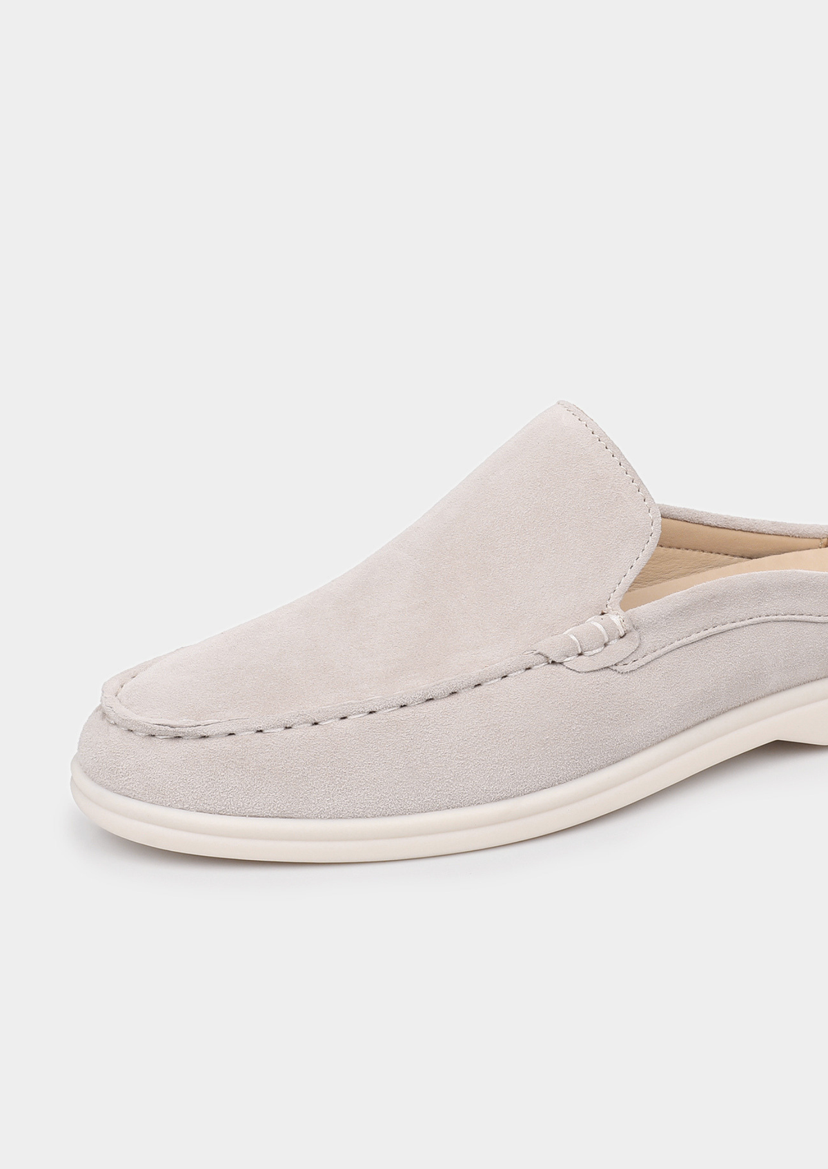 Marina Men's Suede Slipper Loafers in Light Grey – view 5