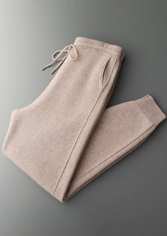 Men's Everyday Knitted Leisure Joggers in Light Grey – view 1