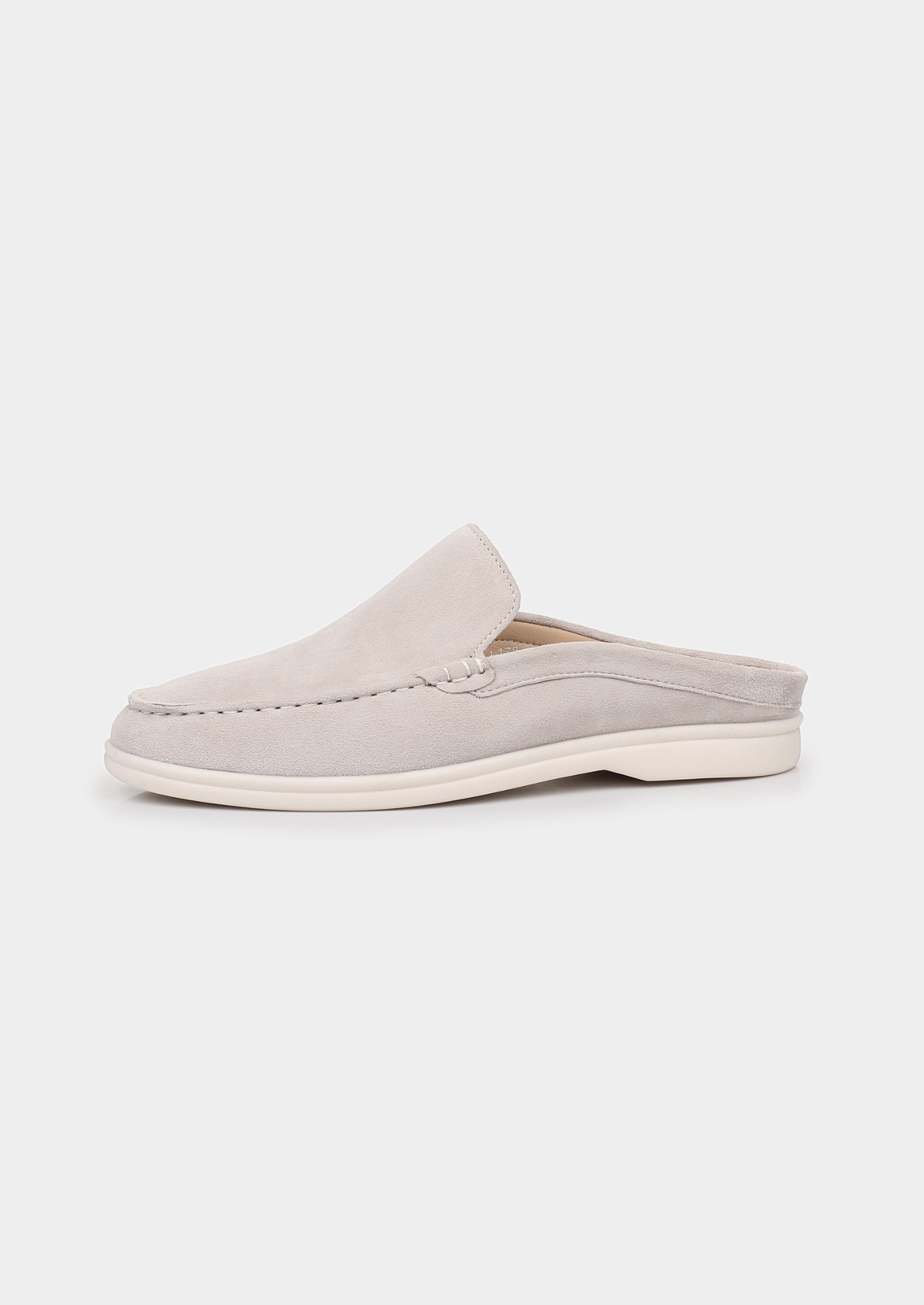 Marina Men's Suede Slipper Loafers in Light Grey – view 3