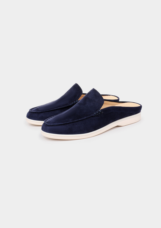 Marina Men's Suede Slipper Loafers in Navy Blue – view 1