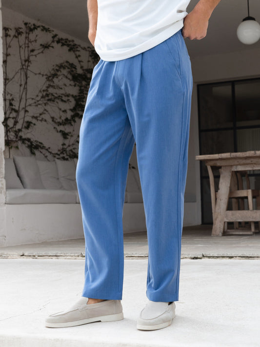 Lucca Trousers - Blue by SATRI & CO. – product view 2