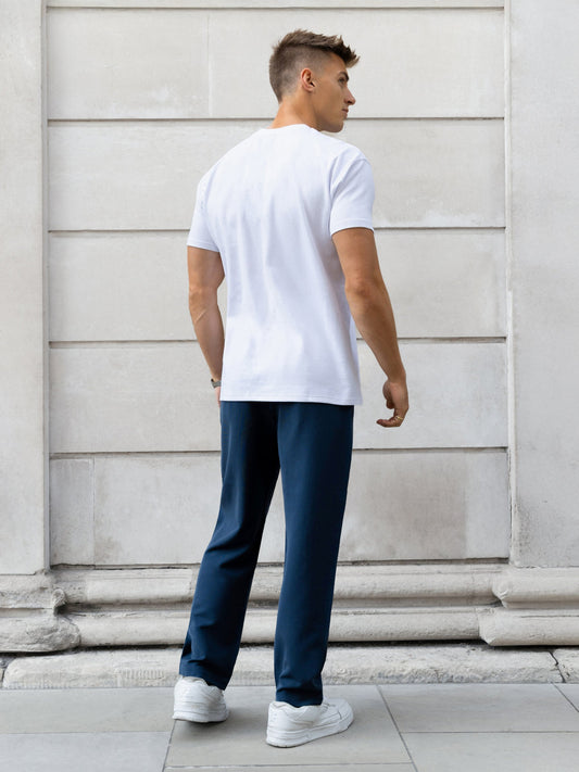 Anston Stretch Chinos - Navy by SATRI & CO. – product view 2