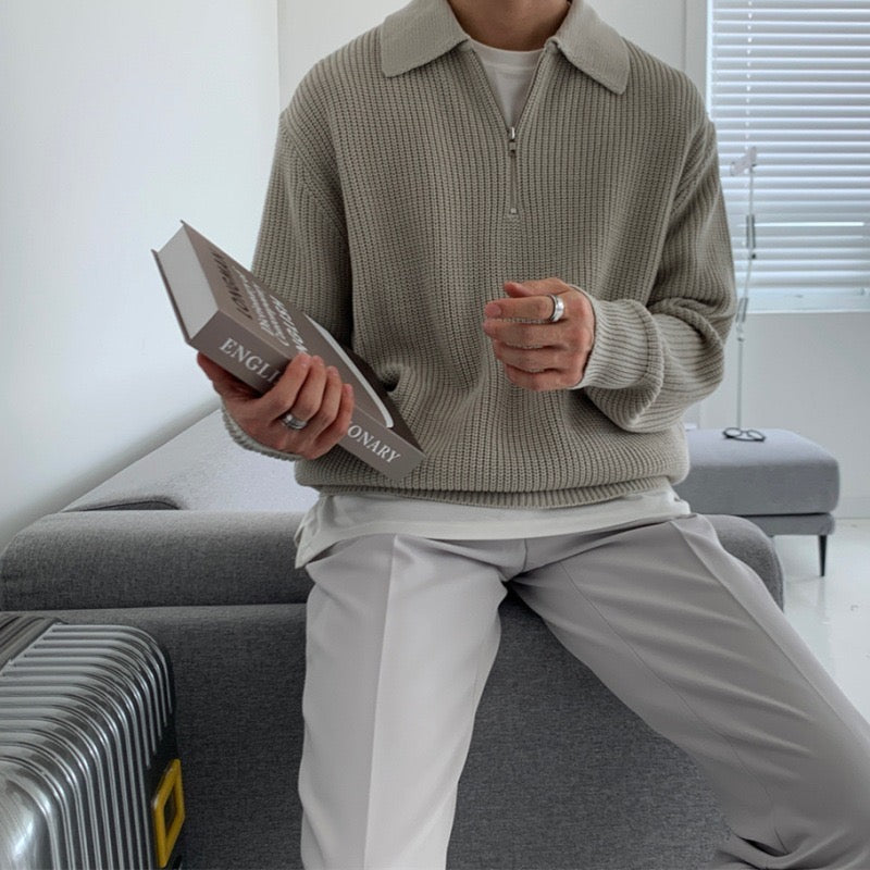 Men's Cotton Half-Zip Collared Jumper – view 6