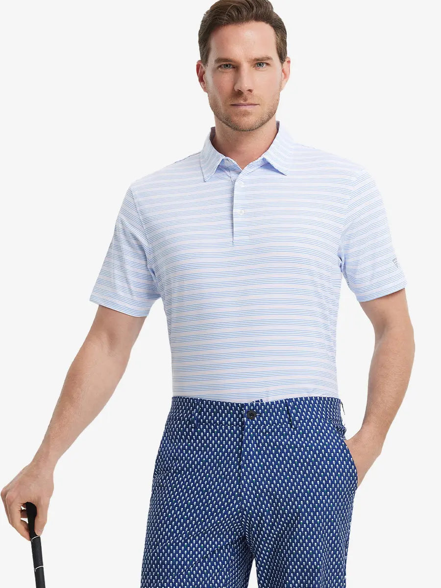 Men's Striped Golf Polo Shirt – view 9