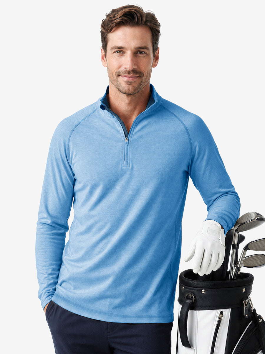 Men's Heather Athletic Quarter Zip Sweatshirt – view 17