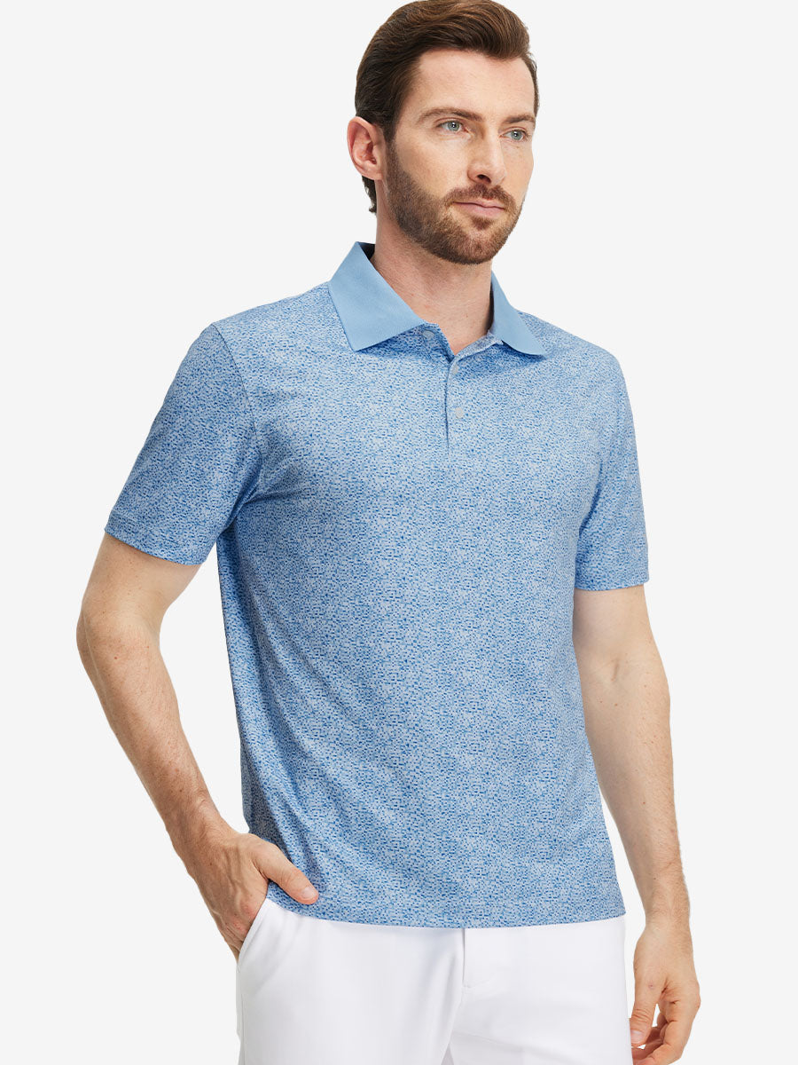 Men's Ribbed Collar Printed Golf Polo Shirt – view 52