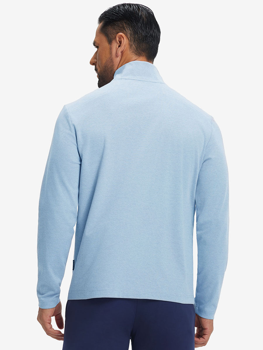 Men's Two-Tone Pique Cotton Blend Quarter Zip – view 40