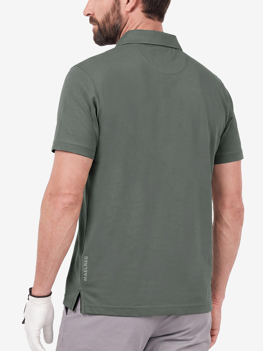 Roma Men's Slim Fit Knit Polo Shirt – view 28