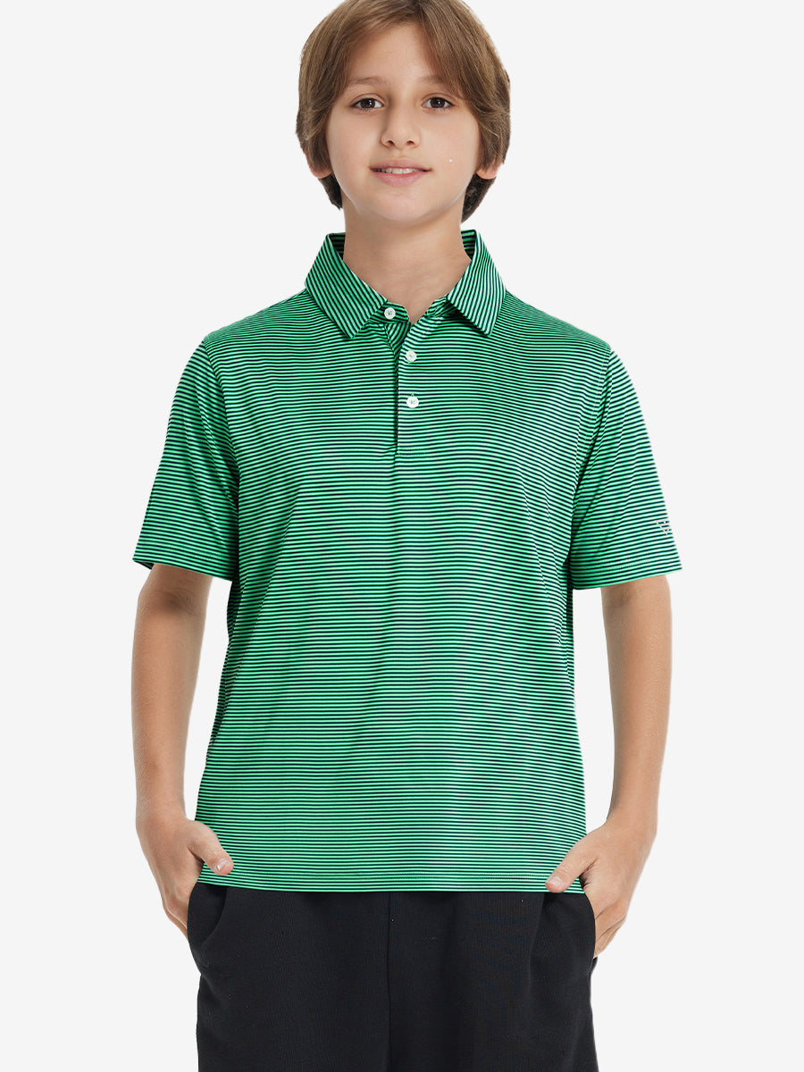 Youth Striped Performance Polo Shirt – view 10