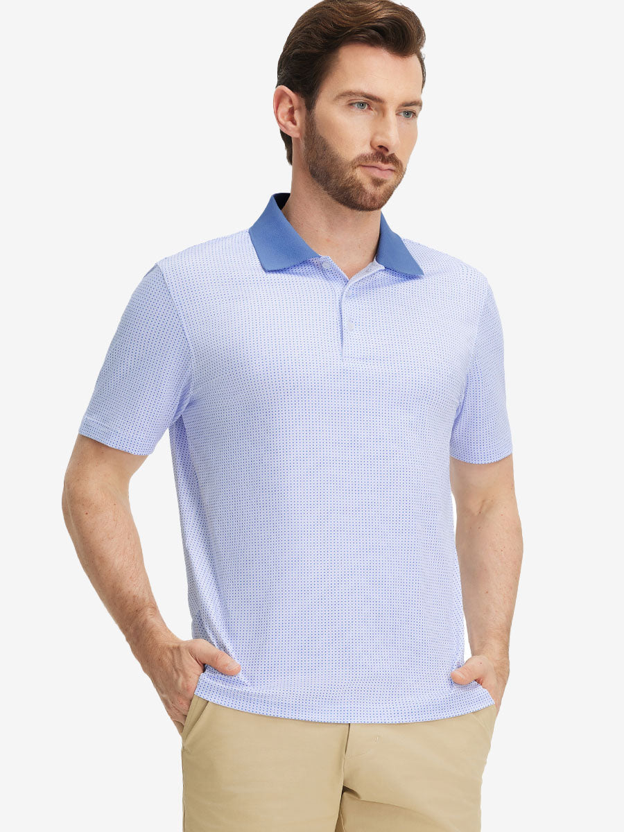 Men's Ribbed Collar Printed Golf Polo Shirt – view 20
