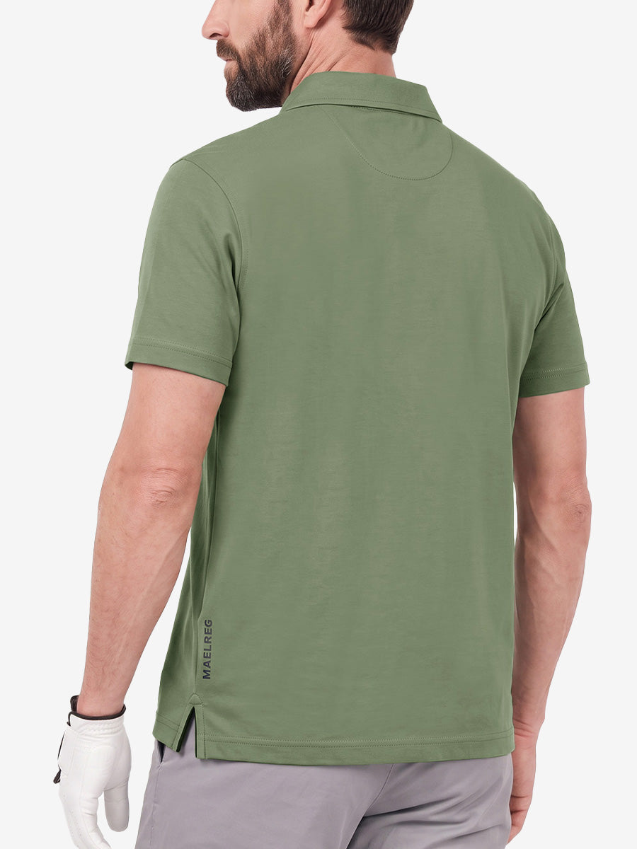 Roma Men's Slim Fit Knit Polo Shirt – view 36