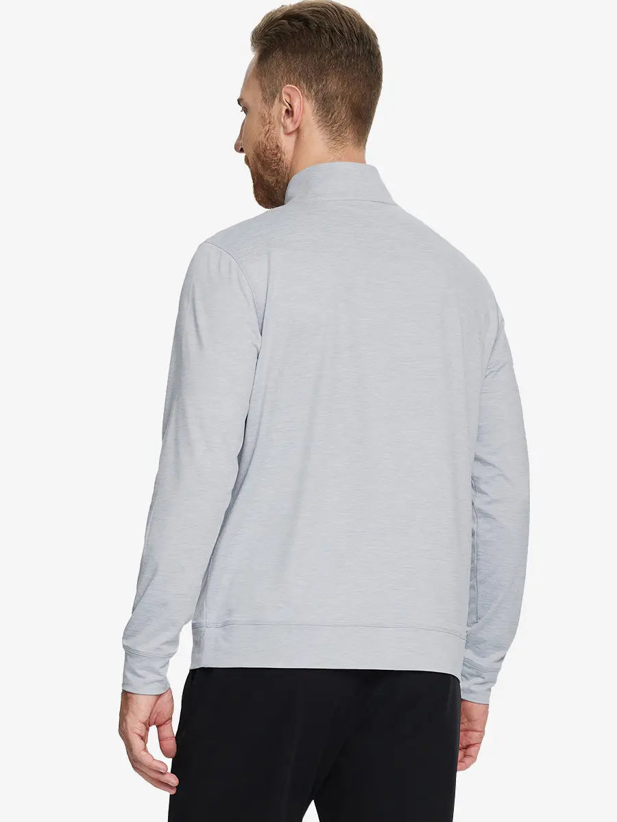 Men's Melange Quarter Zip Pullover – view 10
