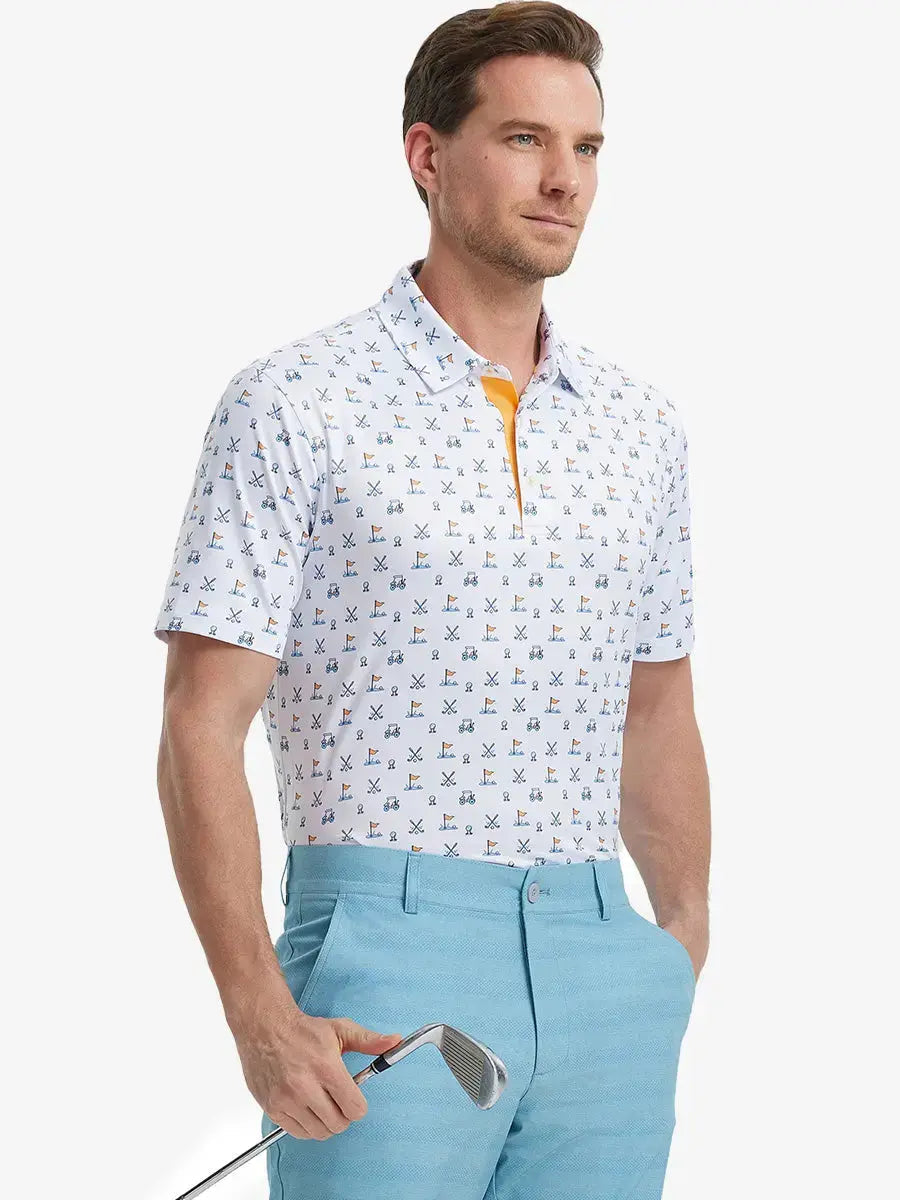 Men's Printed Performance Golf Polo Shirt – view 3