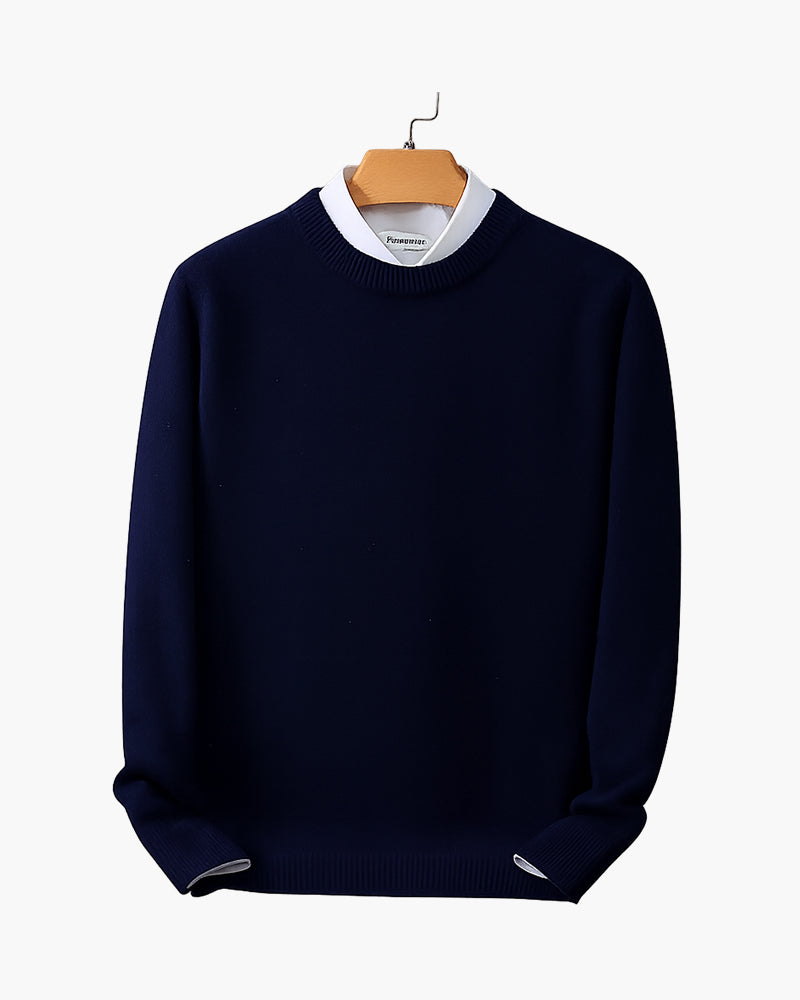 Albion Men's Lightweight Knit Jumper – Soft Breathable Knit with Ribbed Cuffs and Hem, Classic Fit for Summer Evenings