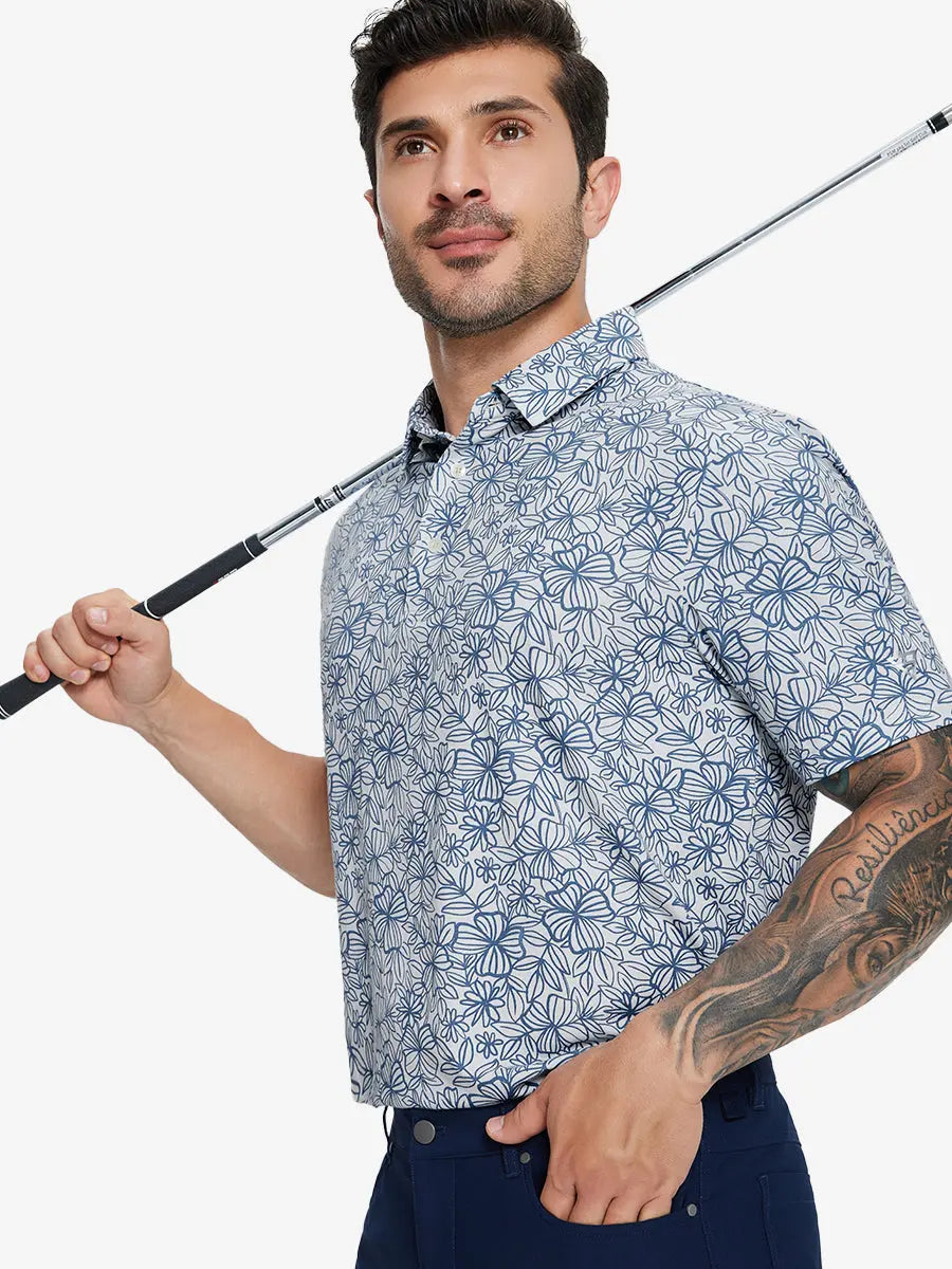 Men's Heather Print Golf Polo Shirt – view 11