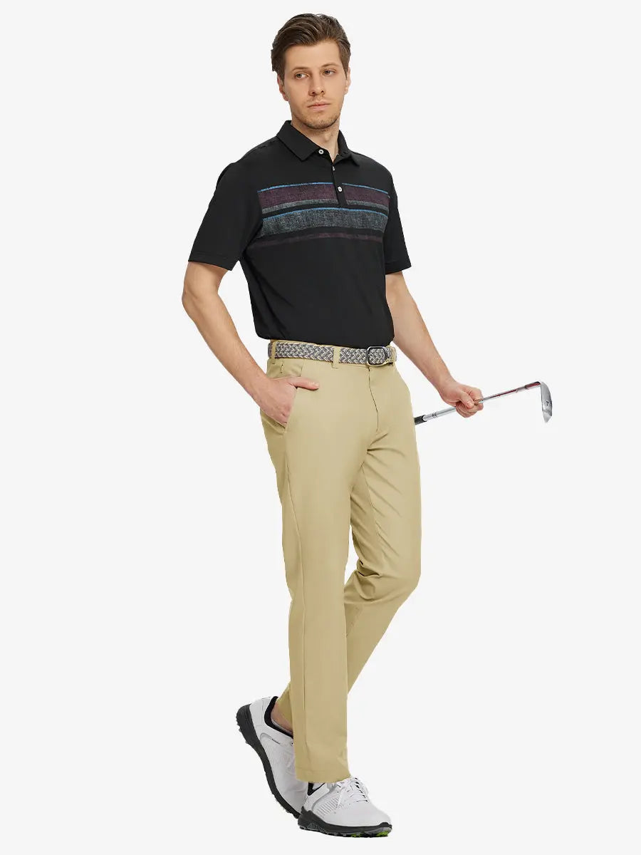 Men's Water-Resistant Everyday Chino Trousers – Moisture-Wicking, UPF 30+ | Cranberry, Dark Grey, Glacier Grey, Khaki