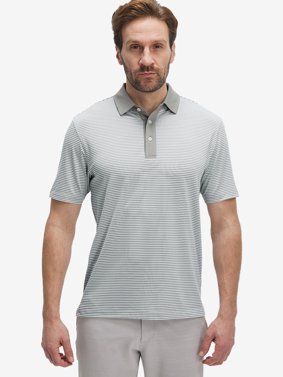Men's Two-Tone Striped Quick-Dry Polo Shirt – view 52