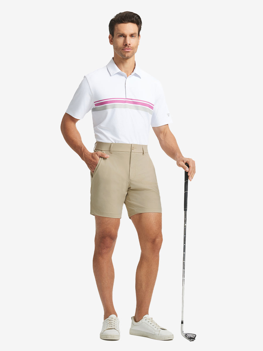 Men's Quick-Dry Casual Shorts with 4 Pockets – Moisture-Wicking 4-Way Stretch, Wrinkle-Resistant, 7 Inch Inseam