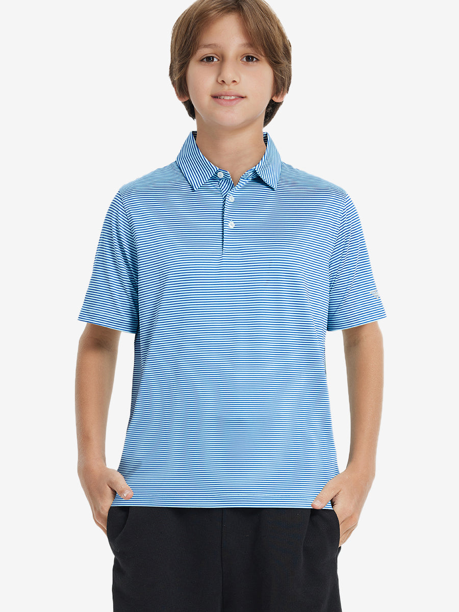 Youth Striped Performance Polo Shirt – view 4