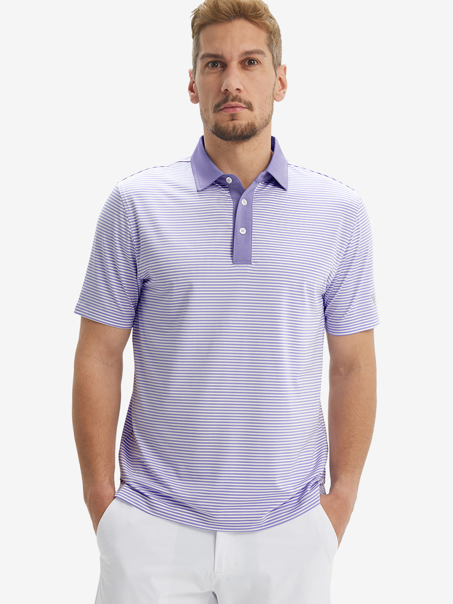 Men's Two-Tone Striped Quick-Dry Polo Shirt – view 60