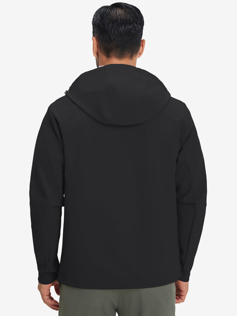 Men's Water-Resistant Softshell Winter Jacket with Hood – view 10