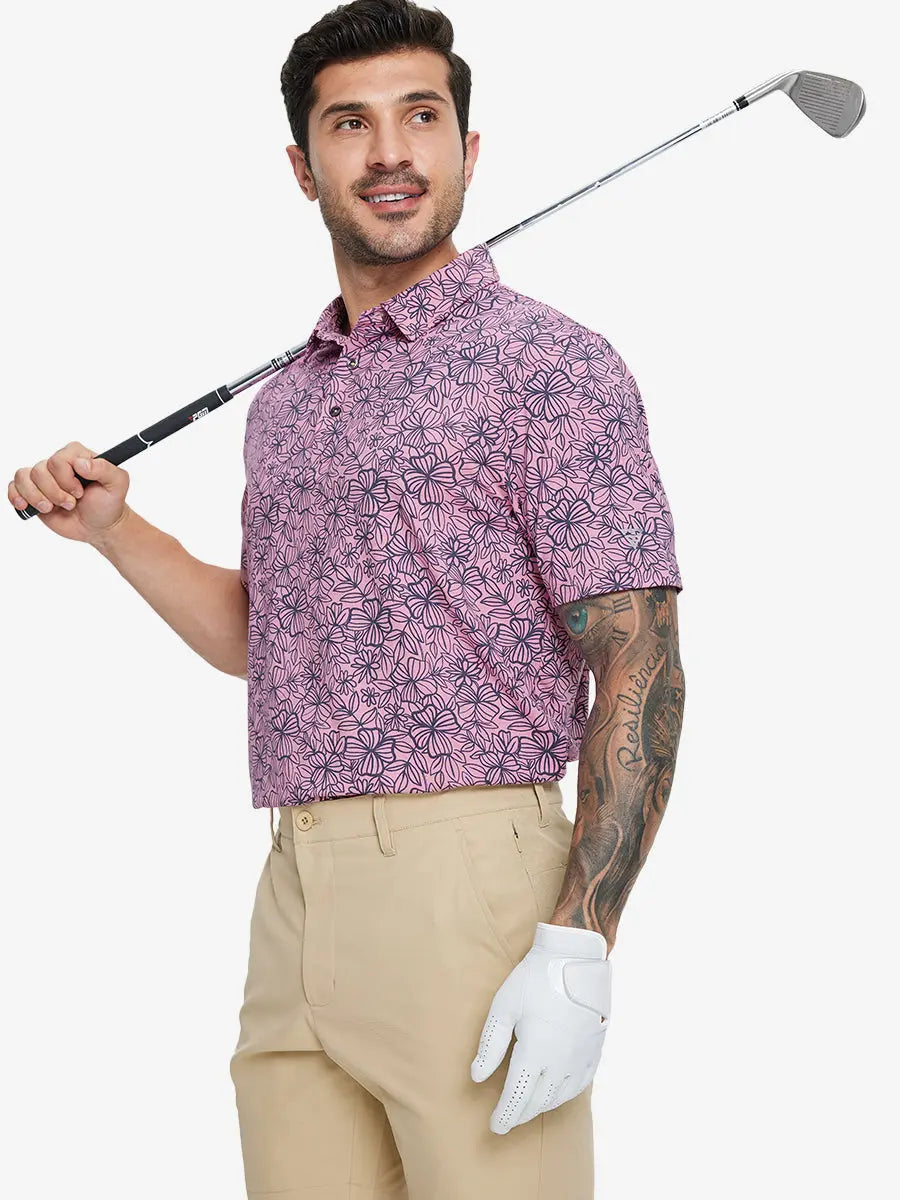 Men's Heather Print Golf Polo Shirt – view 40