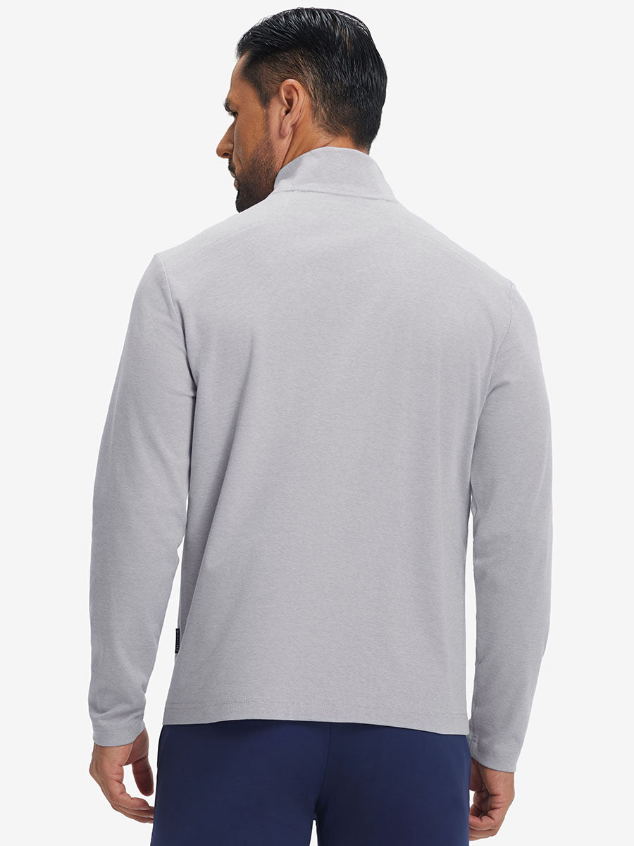 Men's Two-Tone Pique Cotton Blend Quarter Zip – view 33