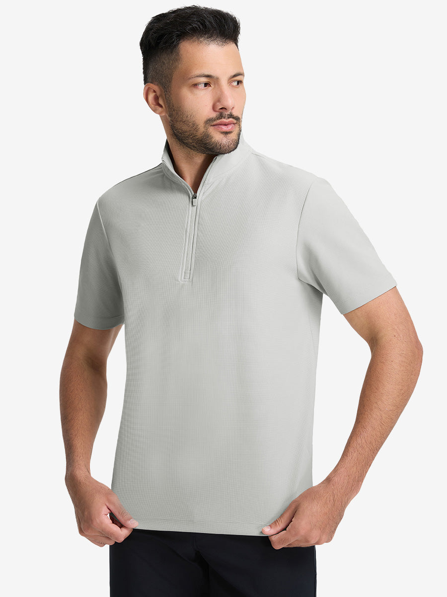 Men's Waffle Texture Quarter Zip Pullover – view 56