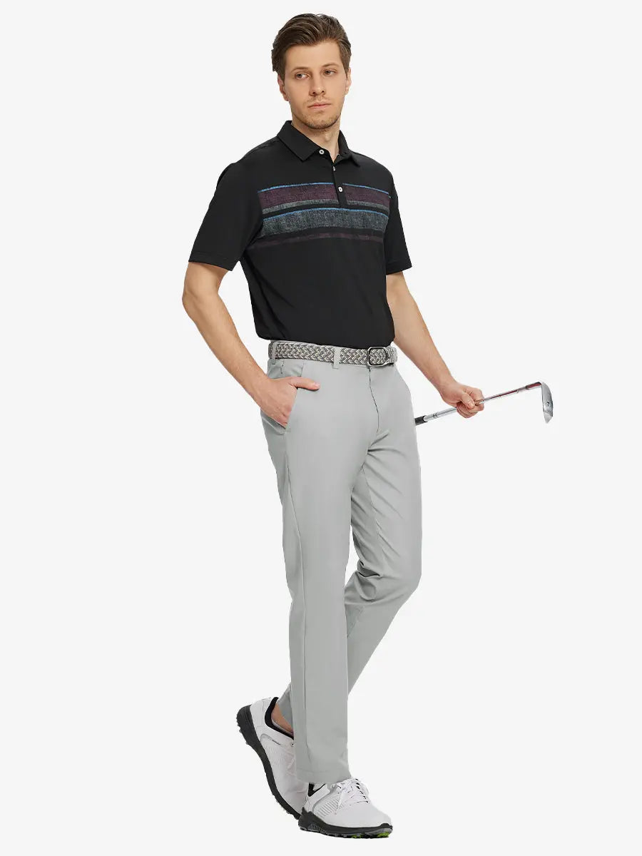 Men's Water-Resistant Everyday Chino Trousers – Moisture-Wicking, UPF 30+ | Cranberry, Dark Grey, Glacier Grey, Khaki