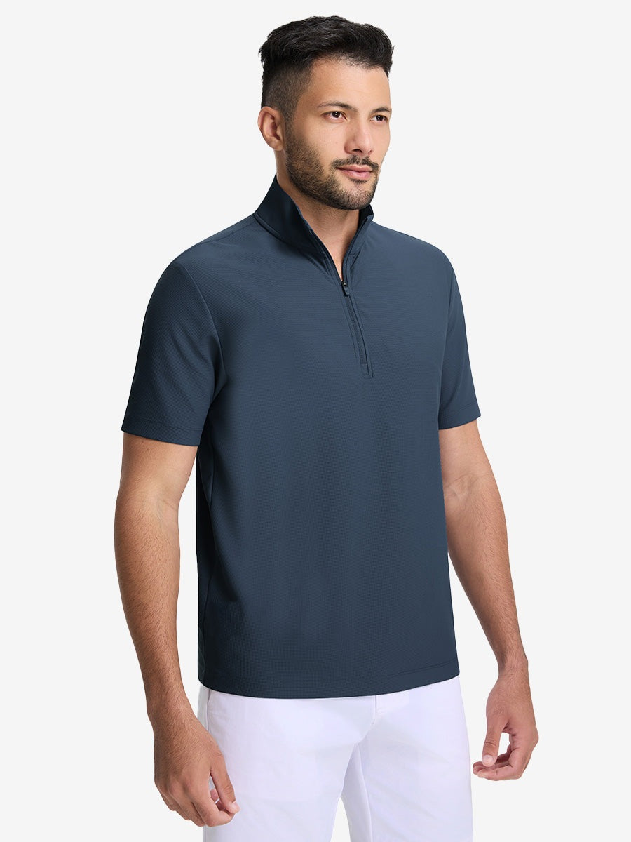 Men's Waffle Texture Quarter Zip Pullover – view 8