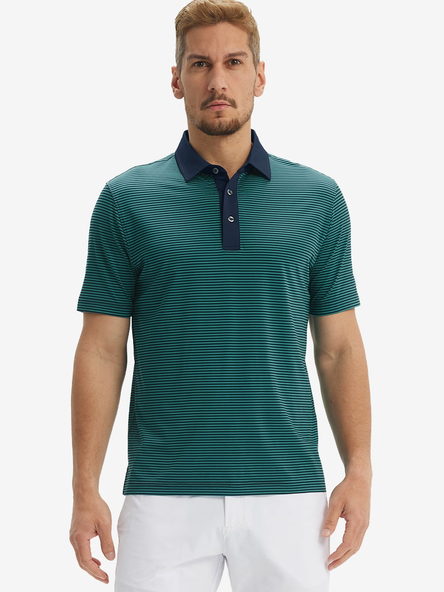 Men's Two-Tone Striped Quick-Dry Polo Shirt – view 76