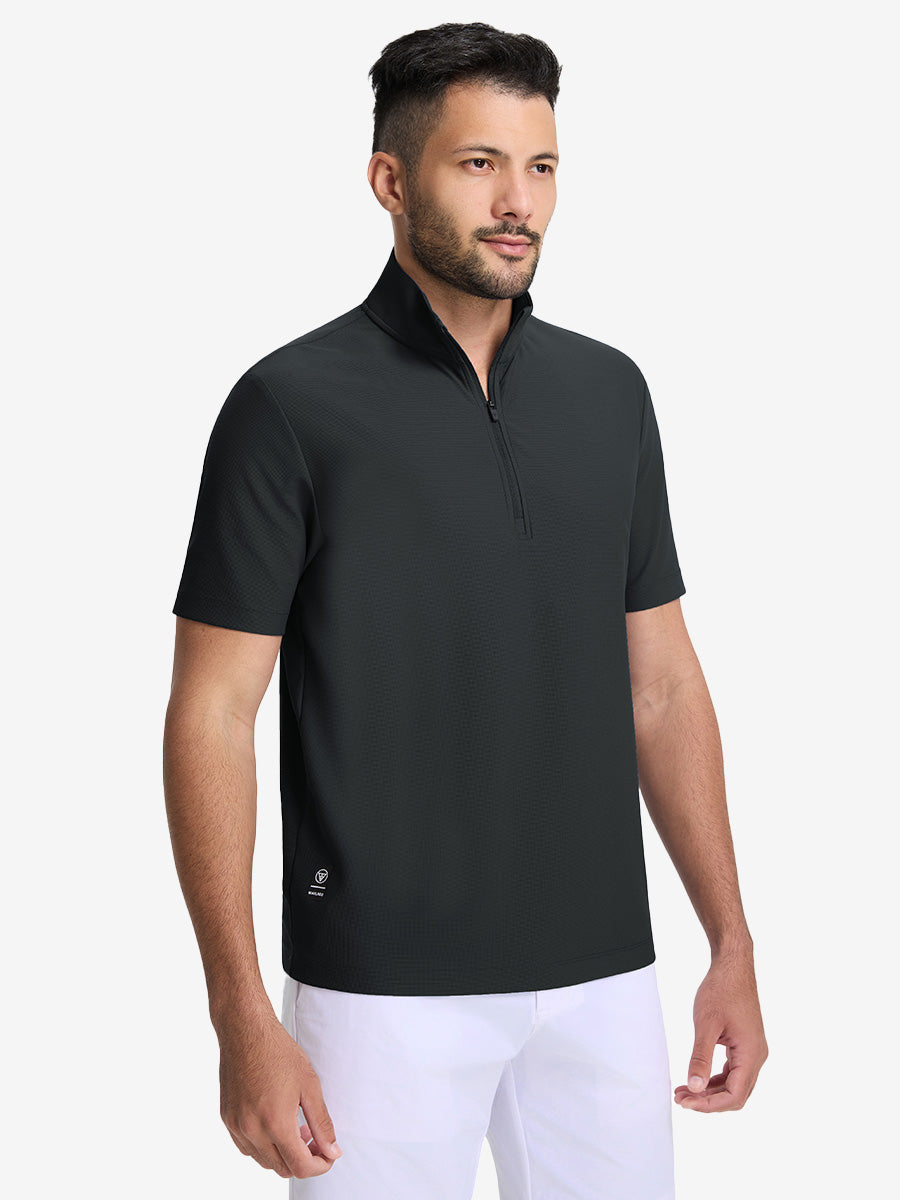 Men's Waffle Texture Quarter Zip Pullover – view 20