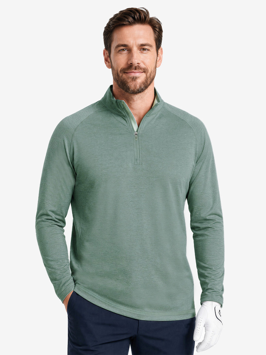 Men's Heather Athletic Quarter Zip Sweatshirt – view 10