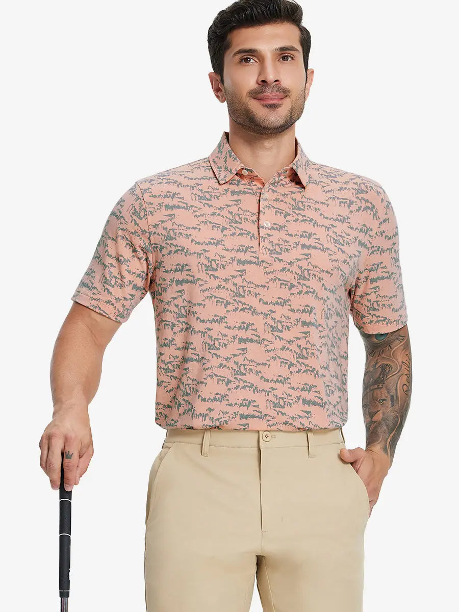 Men's Heather Print Golf Polo Shirt – view 46