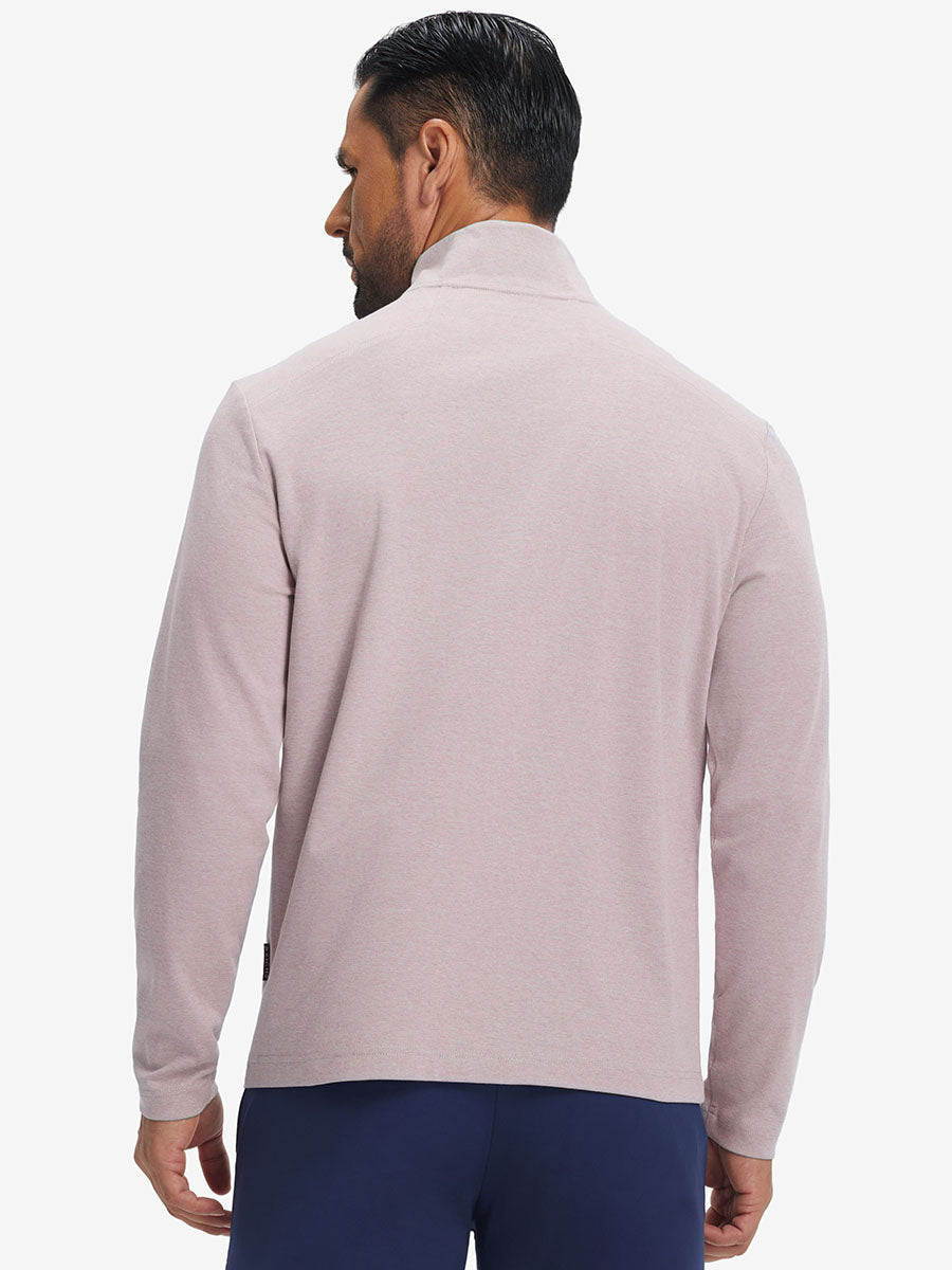 Men's Two-Tone Pique Cotton Blend Quarter Zip – view 26