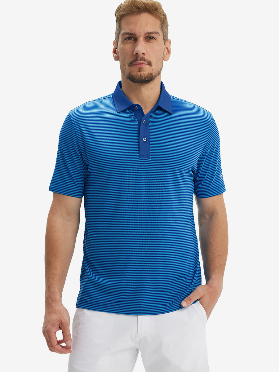 Men's Two-Tone Striped Quick-Dry Polo Shirt – view 28