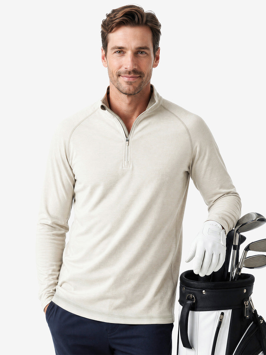 Men's Heather Athletic Quarter Zip Sweatshirt – view 45