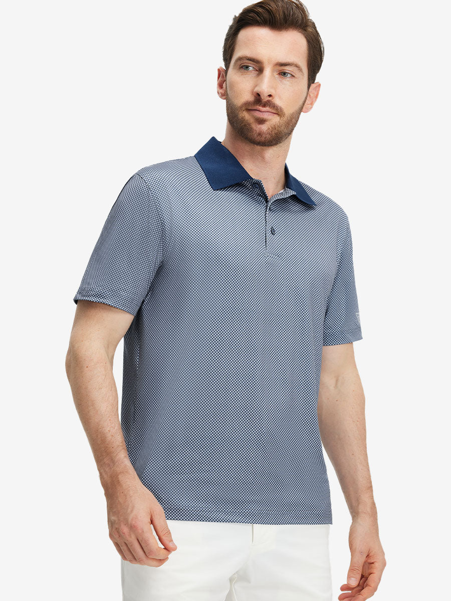 Men's Ribbed Collar Printed Golf Polo Shirt – view 44