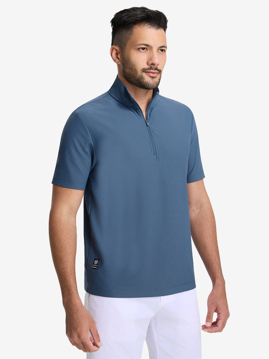 Men's Waffle Texture Quarter Zip Pullover – view 50