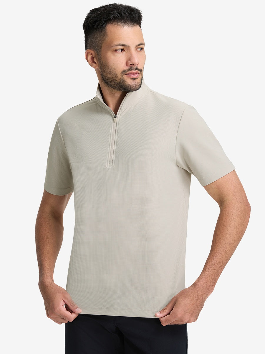 Men's Waffle Texture Quarter Zip Pullover – view 44