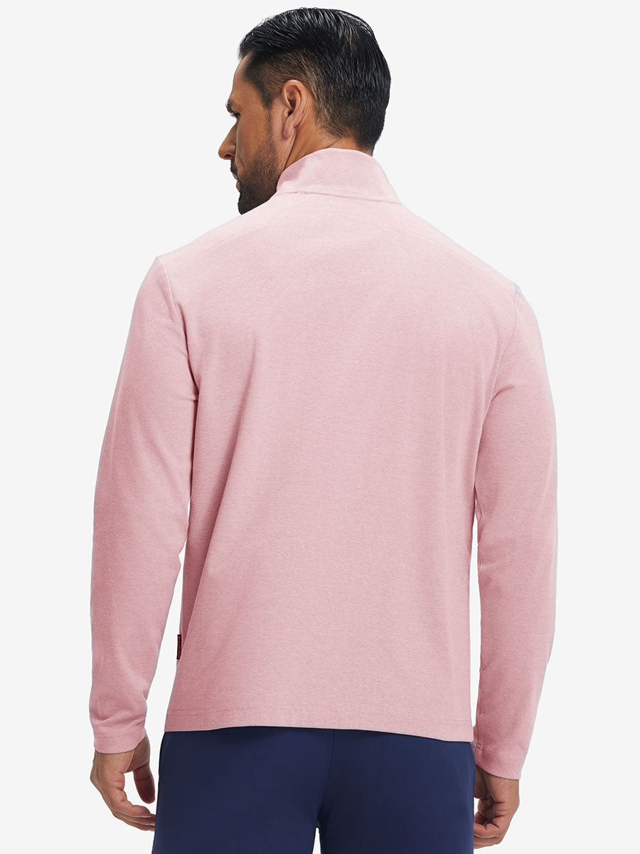 Men's Two-Tone Pique Cotton Blend Quarter Zip – view 5