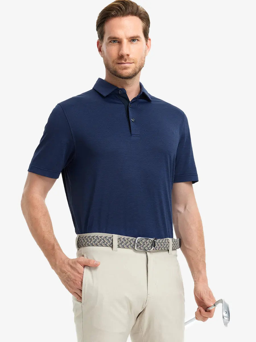 Men's Heather Jacquard Golf Polo Shirt – view 45