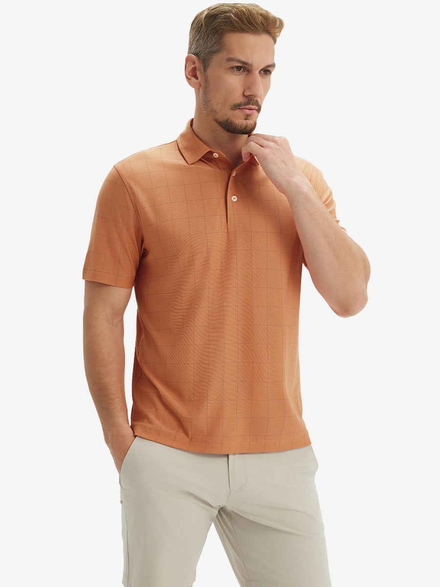 Men's Reflective Check Collar Golf Polo Shirt – view 4