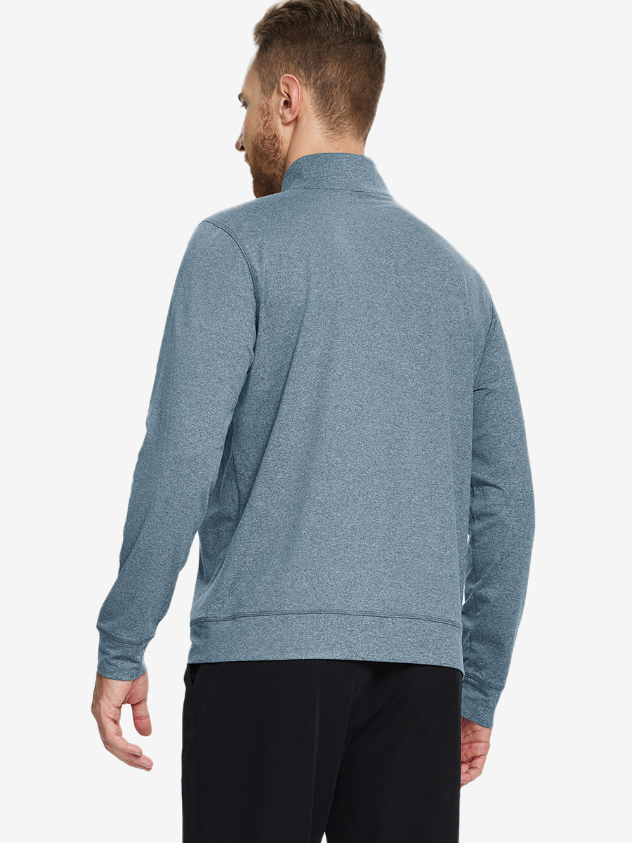 Men's Melange Quarter Zip Pullover – view 4