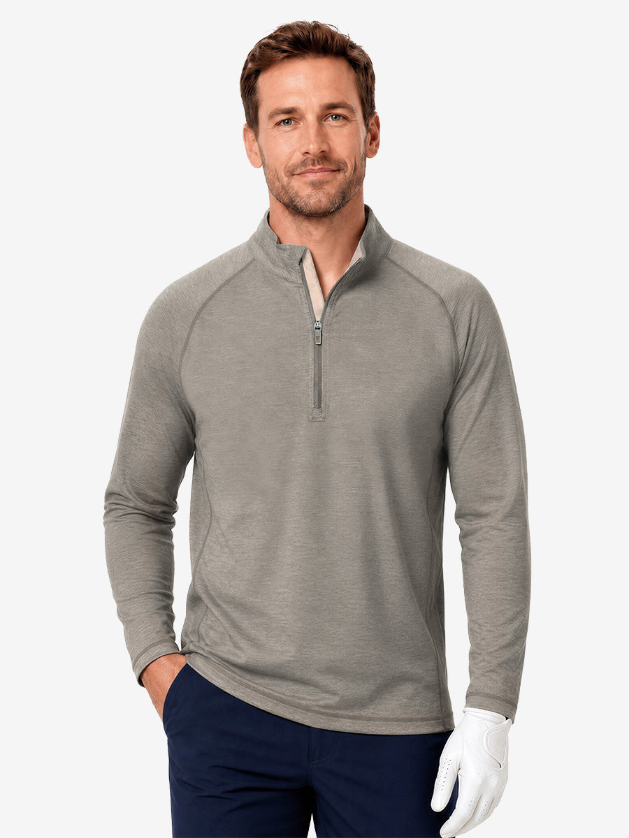 Men's Heather Athletic Quarter Zip Sweatshirt – view 3