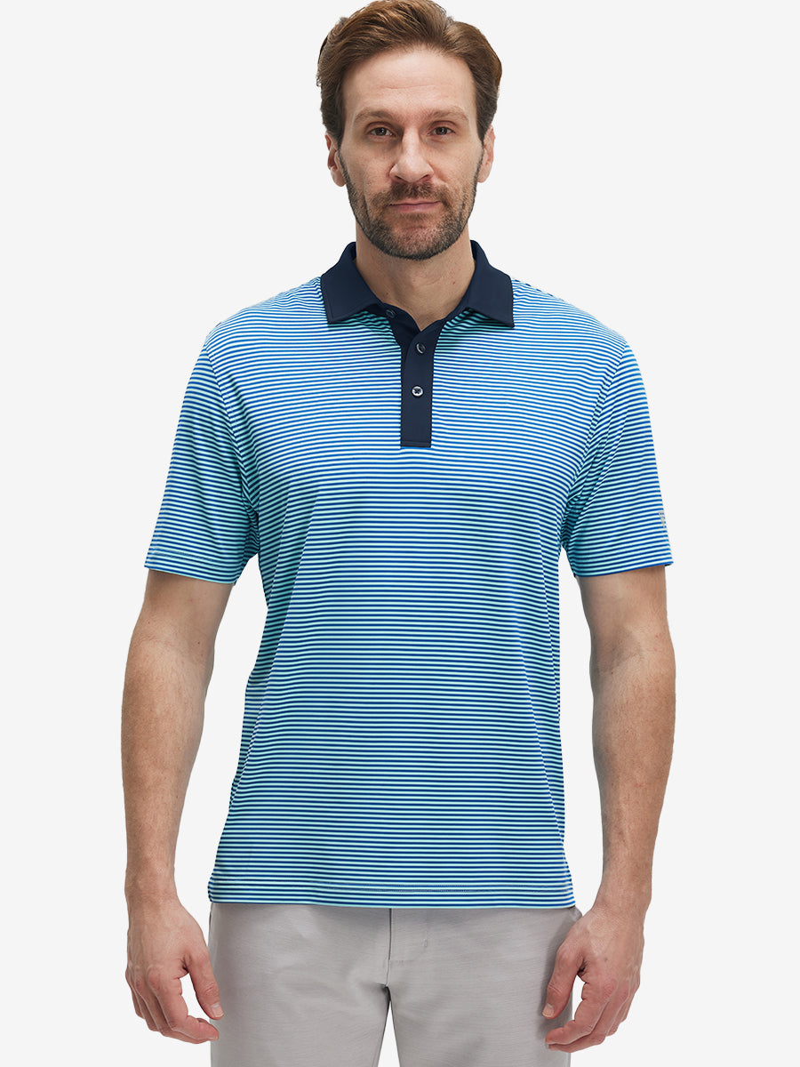 Men's Two-Tone Striped Quick-Dry Polo Shirt – view 4