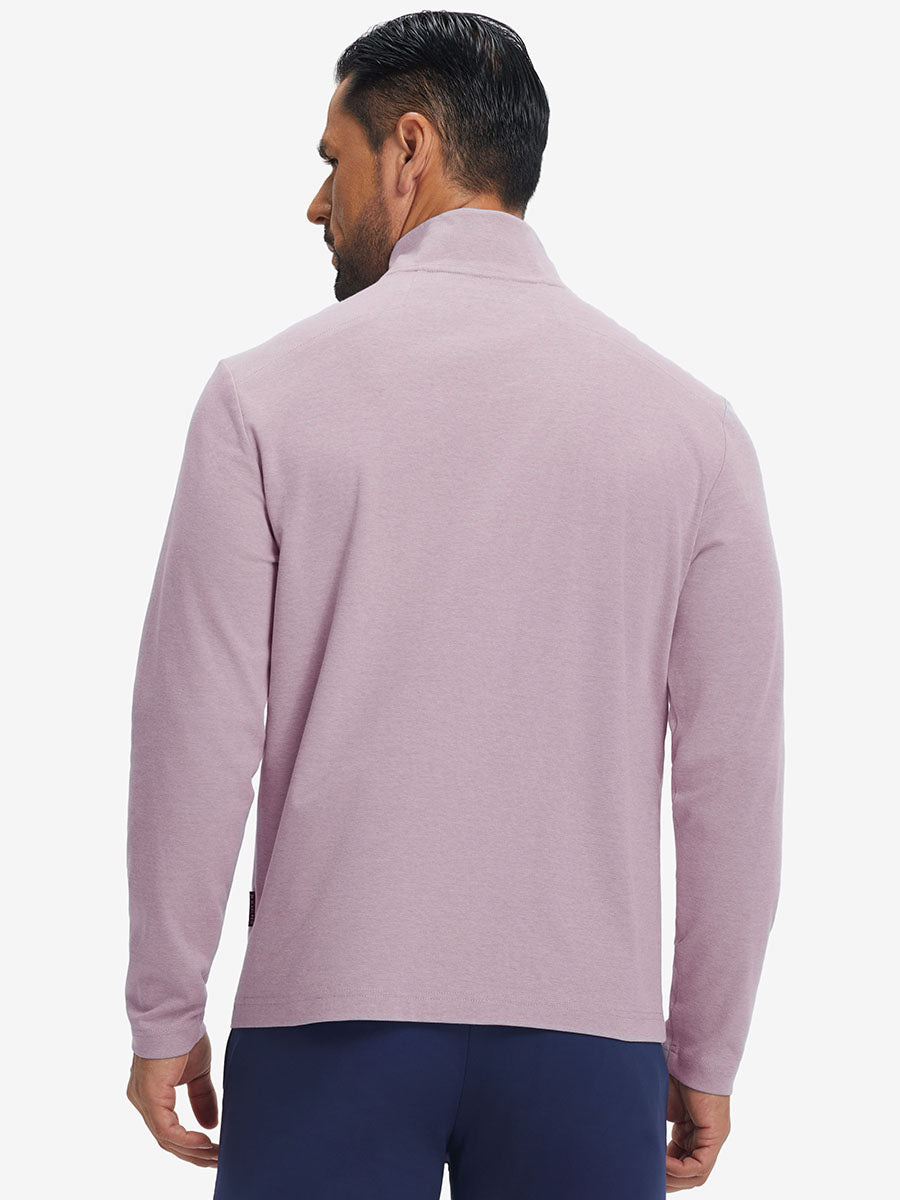 Men's Two-Tone Pique Cotton Blend Quarter Zip – view 19